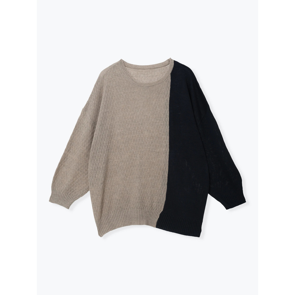 配色ニットプルオーバー20