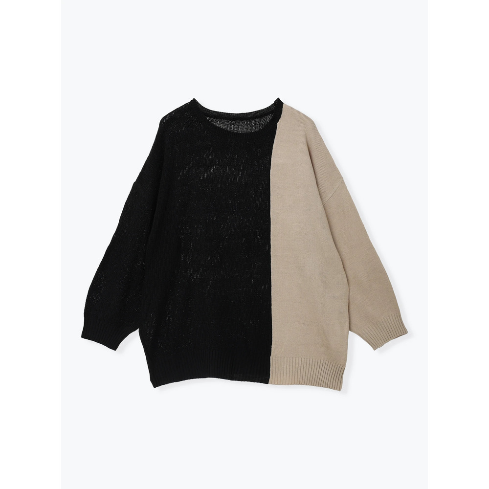 配色ニットプルオーバー21