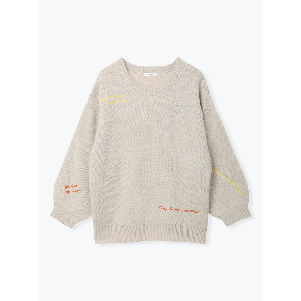 カラーロゴ刺繍ニットトップス16