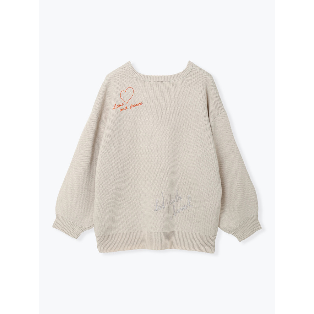 カラーロゴ刺繍ニットトップス17