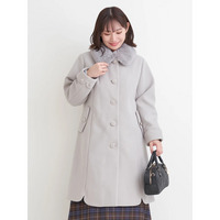 2WAYウール混フェイクファーコート