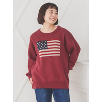 アメリカ国旗ジャガードニットトップス