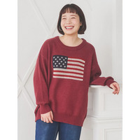 アメリカ国旗ジャガードニットトップス