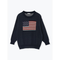 アメリカ国旗ジャガードニットトップス