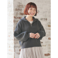 スポンディッシュハーフZIPニットトップス