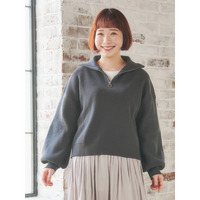 スポンディッシュハーフZIPニットトップス