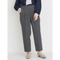 ラクケア チェック柄起毛テーパードパンツ