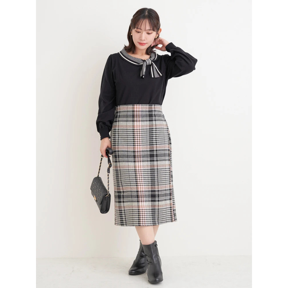 襟リボンニットトップス14