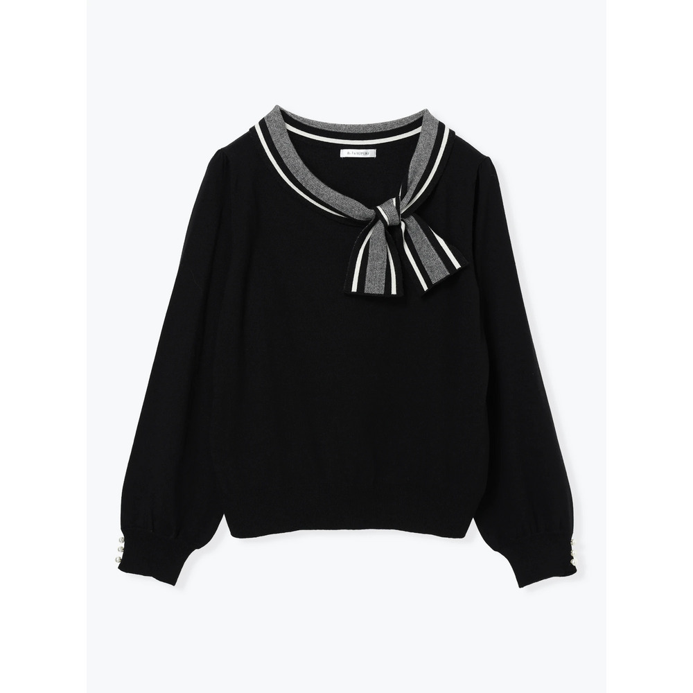 襟リボンニットトップス25