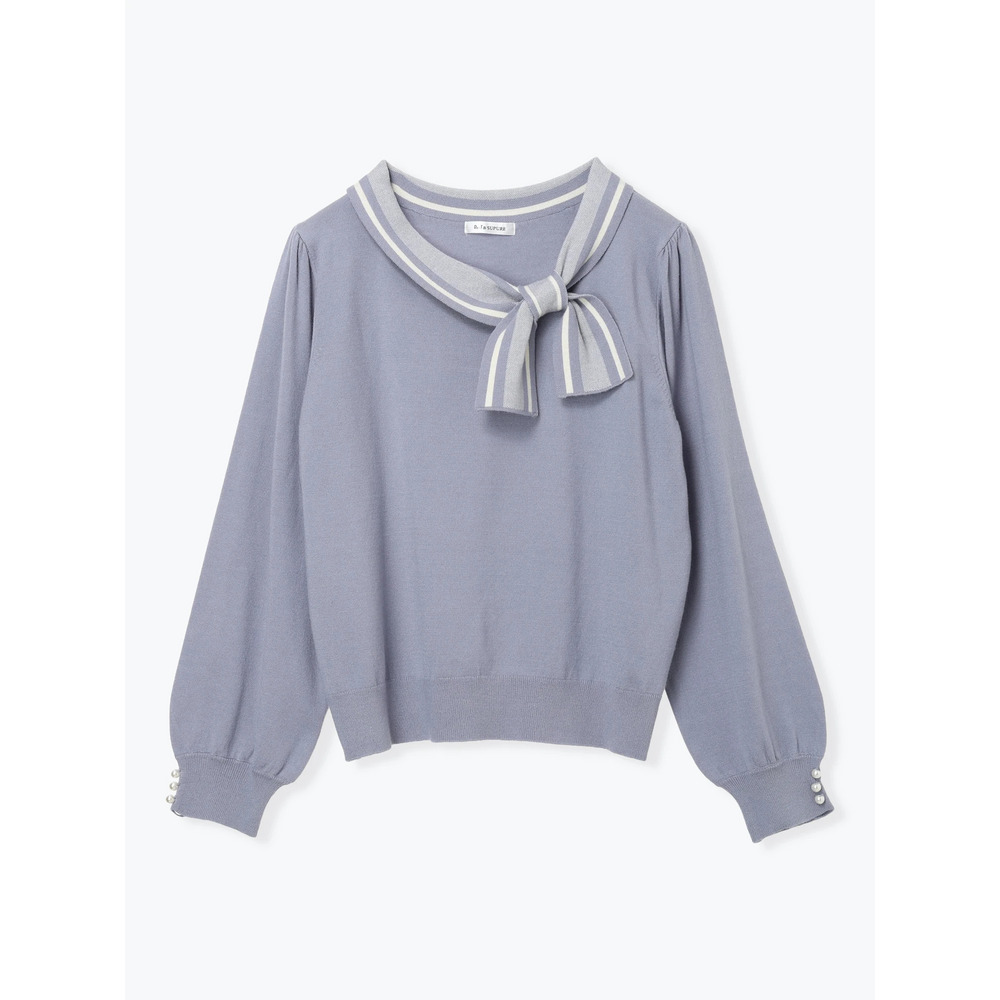 襟リボンニットトップス26