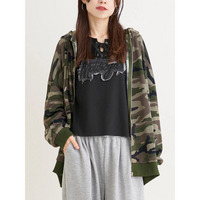 迷彩柄プリント裏毛ZIPパーカー