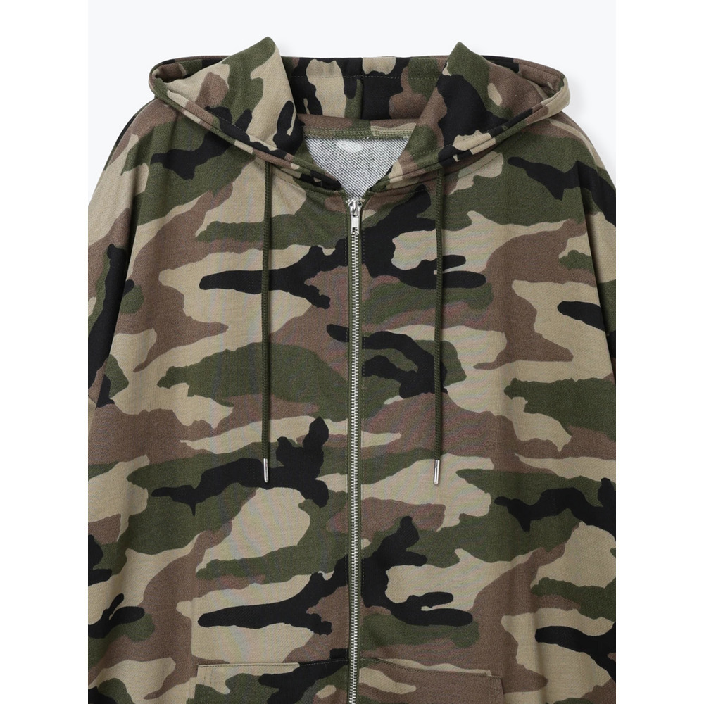 迷彩柄プリント裏毛ZIPパーカー12