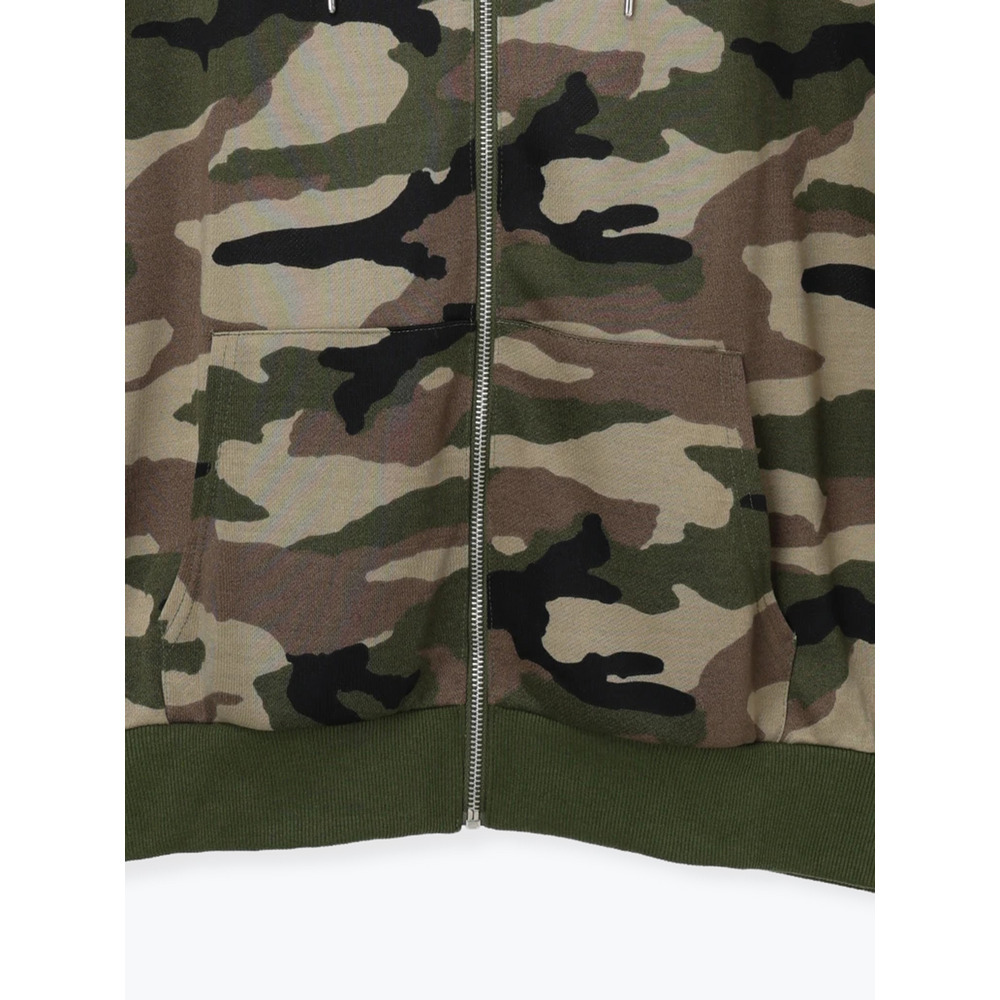 迷彩柄プリント裏毛ZIPパーカー14