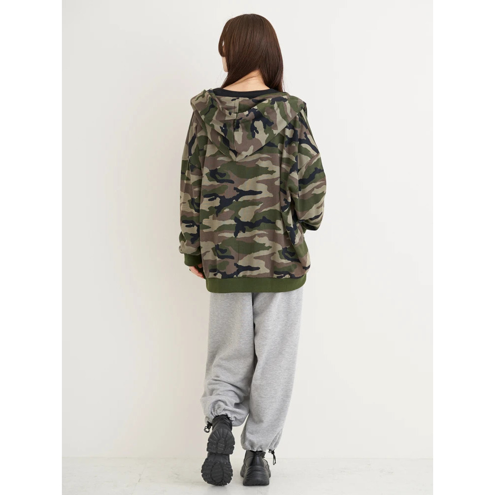 迷彩柄プリント裏毛ZIPパーカー9