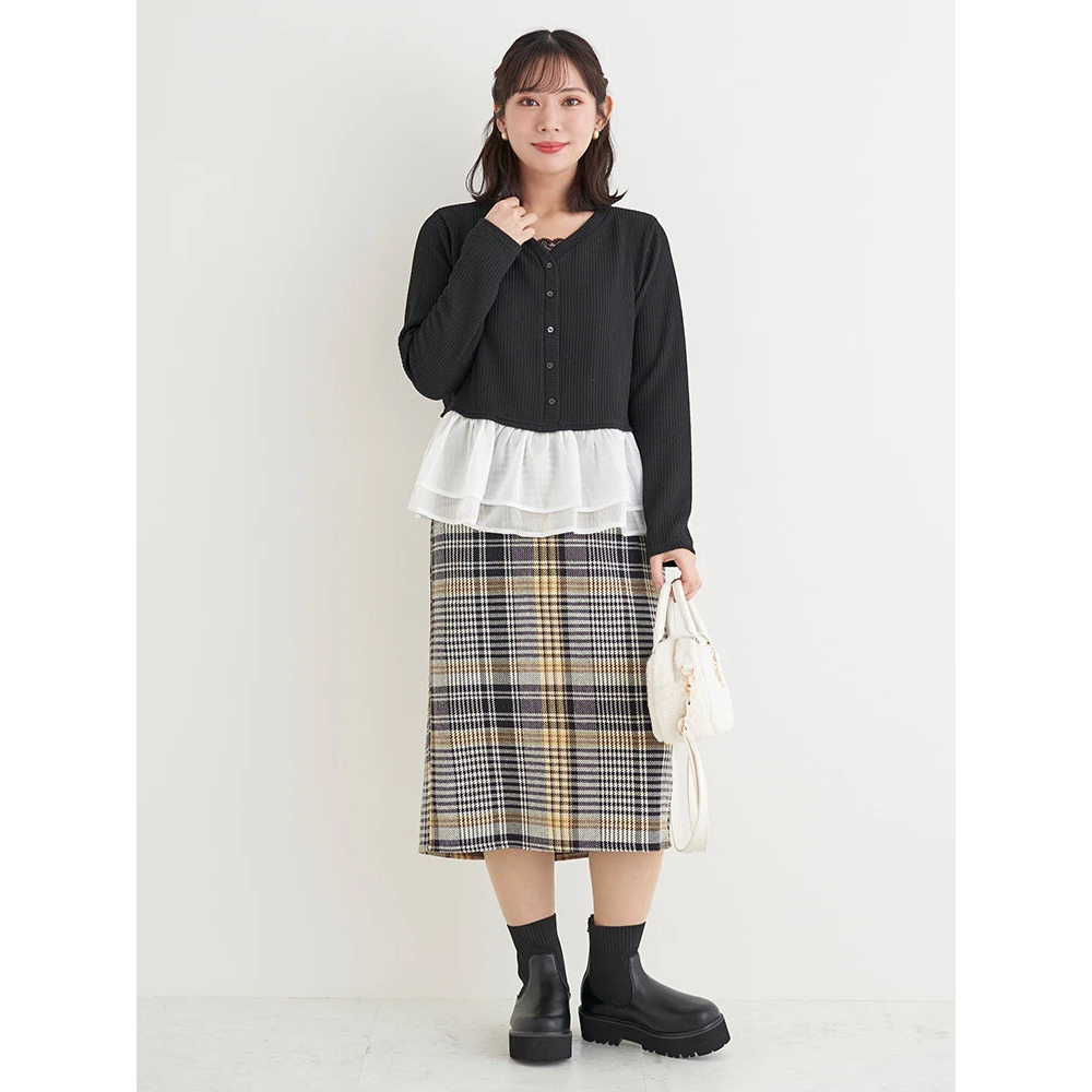 【Komachiコラボ】裾フリルリブカーデ風トップス27