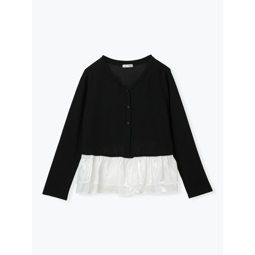 【Komachiコラボ】裾フリルリブカーデ風トップス29