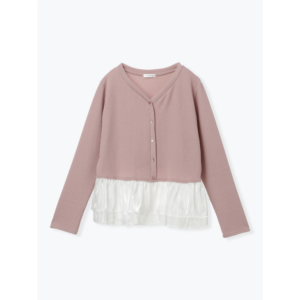 【Komachiコラボ】裾フリルリブカーデ風トップス30