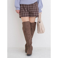 起毛チェック柄ショートパンツ