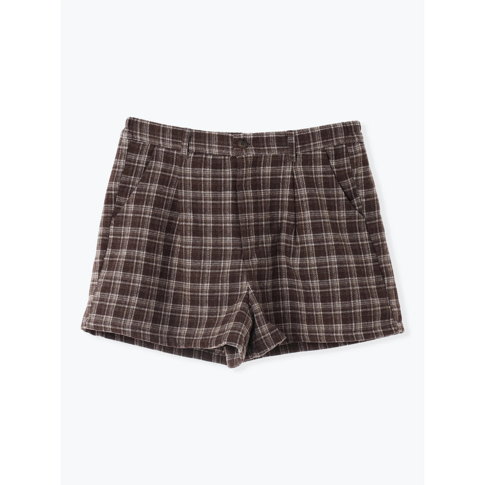 起毛チェック柄ショートパンツ23