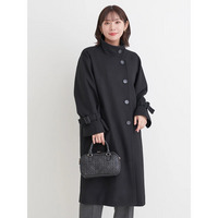 フェイクウールスタンドネックロングコート
