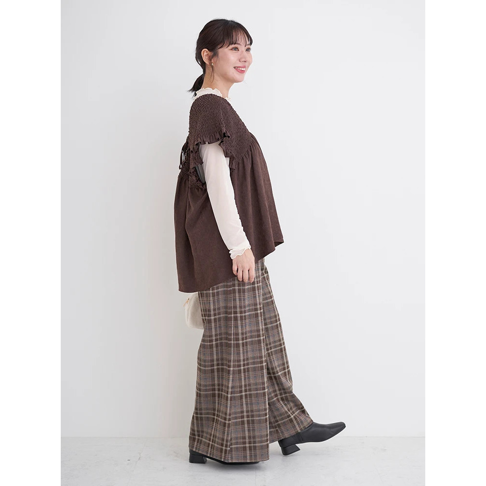 カットイージーワイドパンツ(チェック柄・ヘリンボーン)27