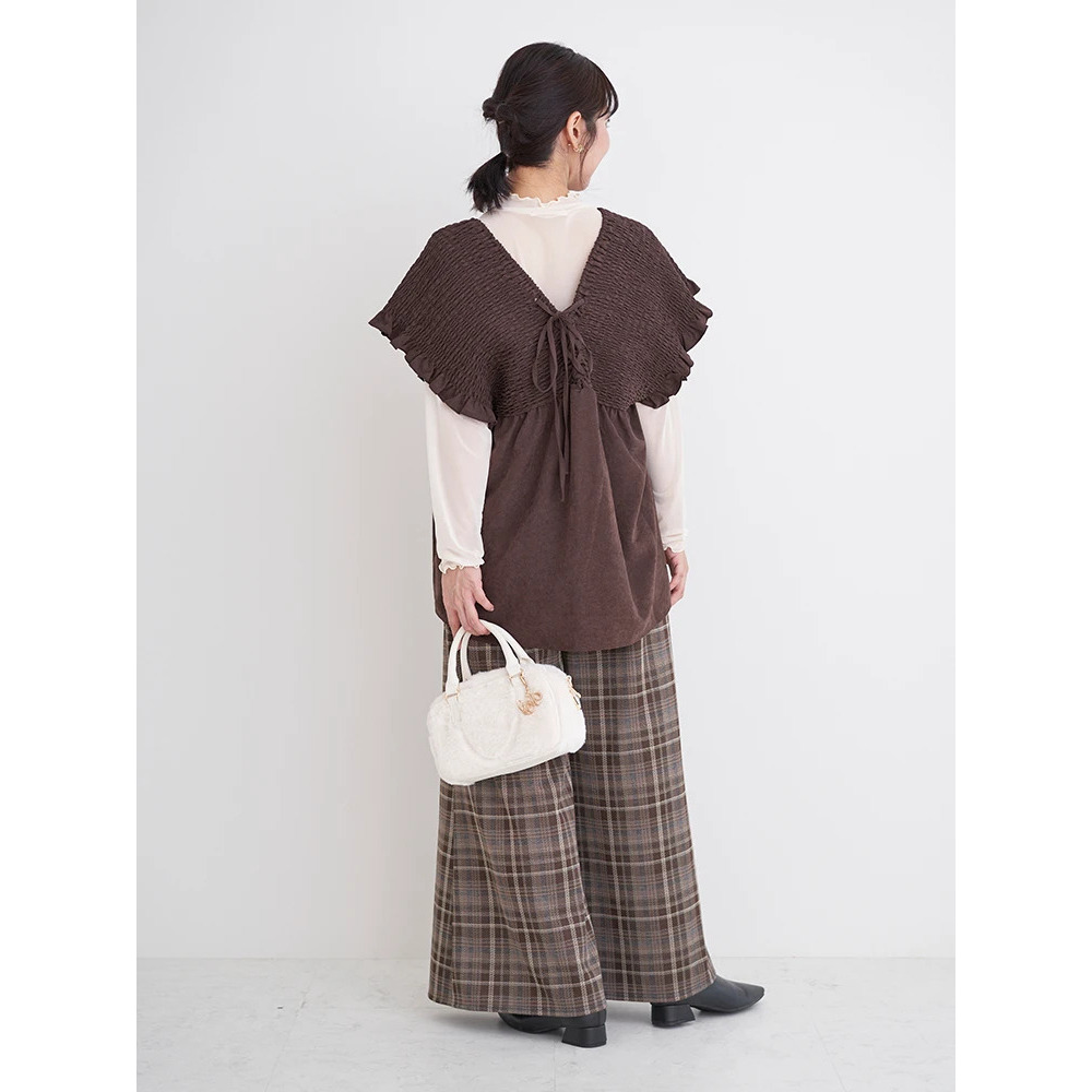 カットイージーワイドパンツ(チェック柄・ヘリンボーン)28