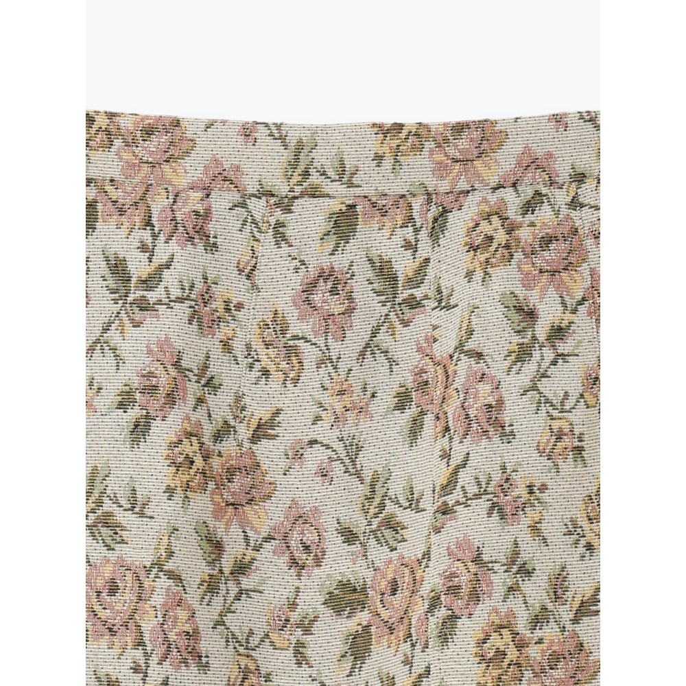 ベルト付きゴブラン花柄ミニスカート22