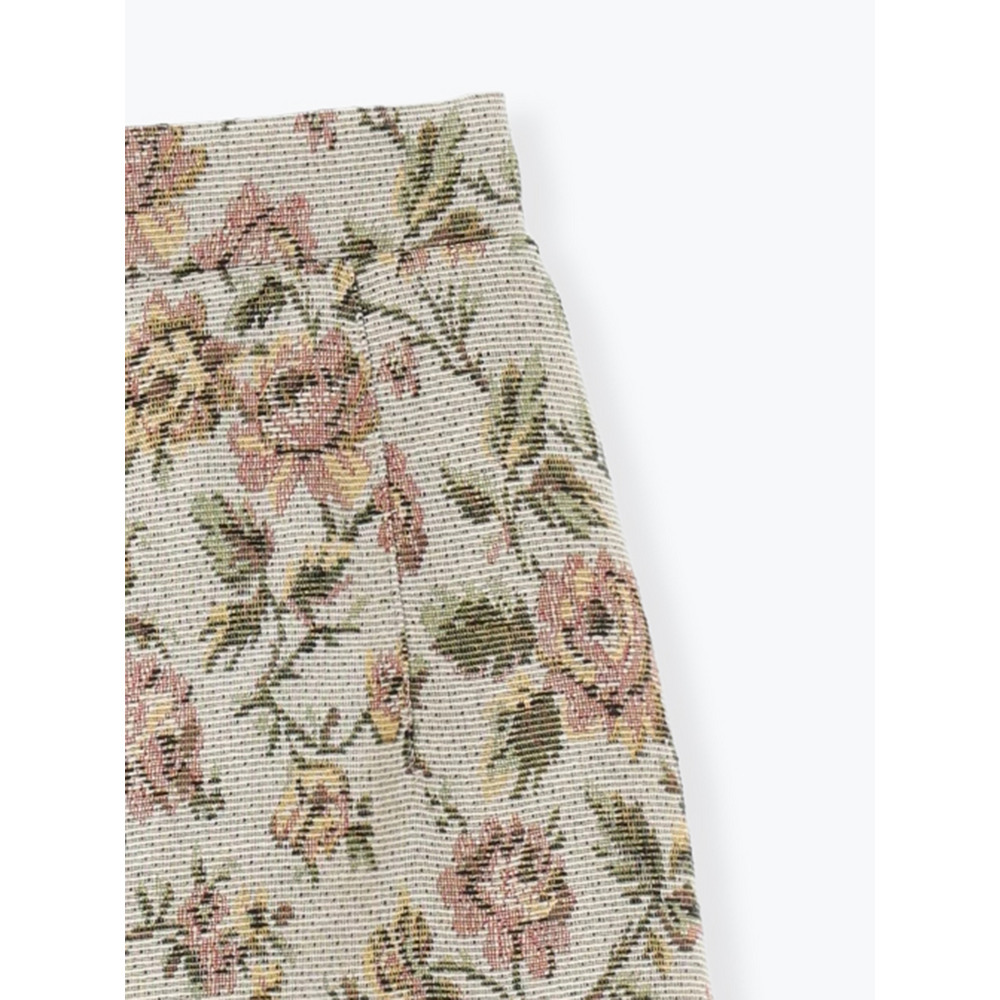 ベルト付きゴブラン花柄ミニスカート23