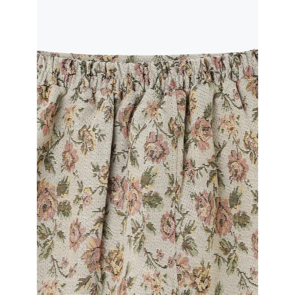 ベルト付きゴブラン花柄ミニスカート27