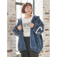 バックロゴフェイクファーパーカーブルゾン