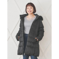 フードファーベルト付き中綿コート