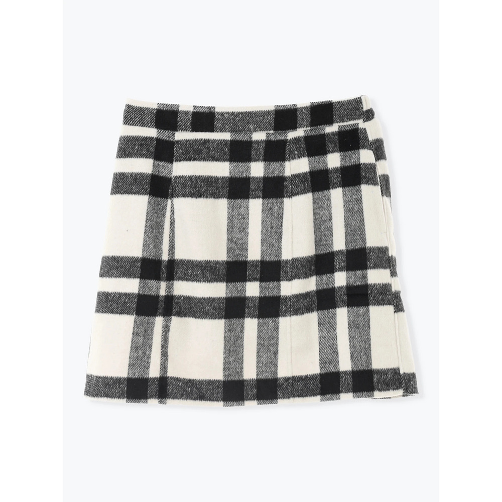 起毛チェック柄台形ミニスカート23
