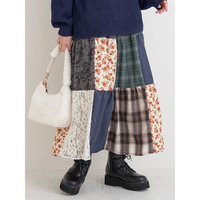 パッチワークロングスカート