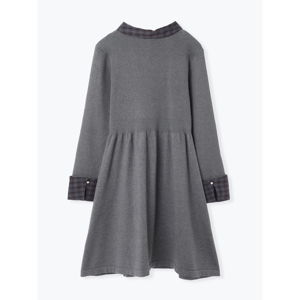 【WEB限定】チェック襟ニットワンピース11