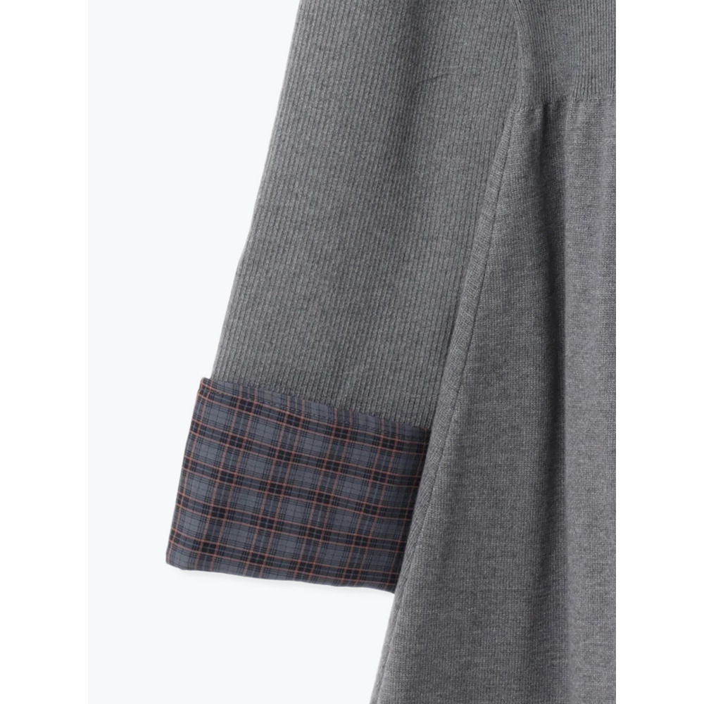 【WEB限定】チェック襟ニットワンピース13