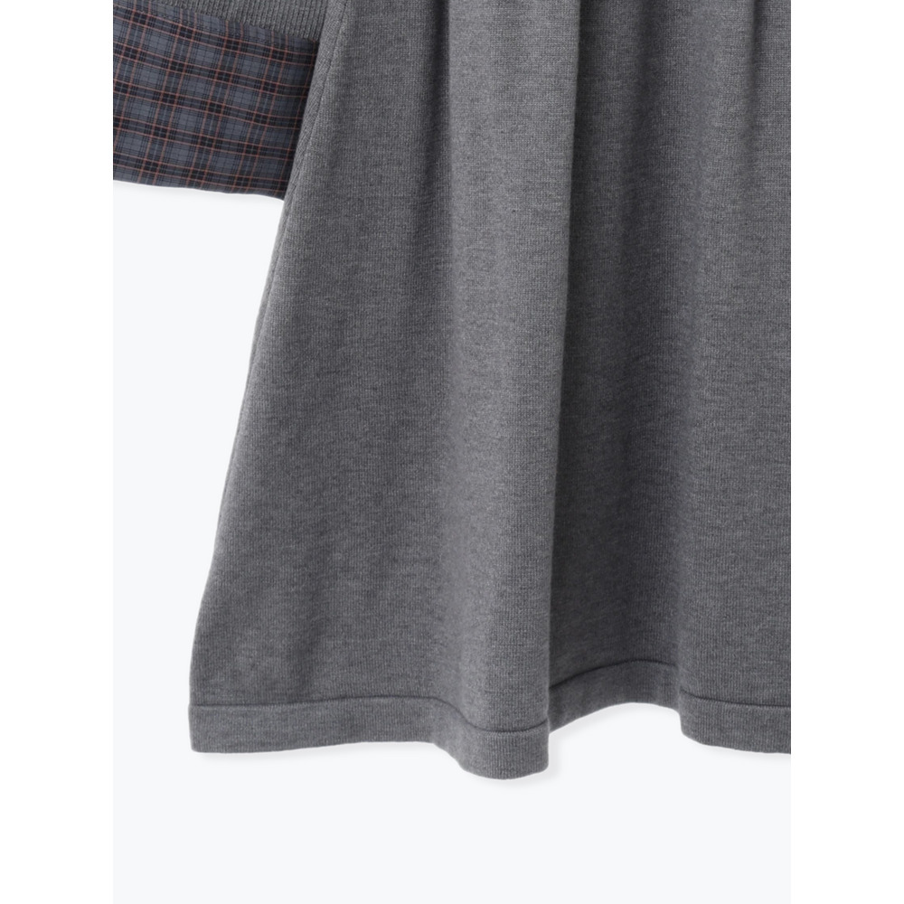 【WEB限定】チェック襟ニットワンピース14