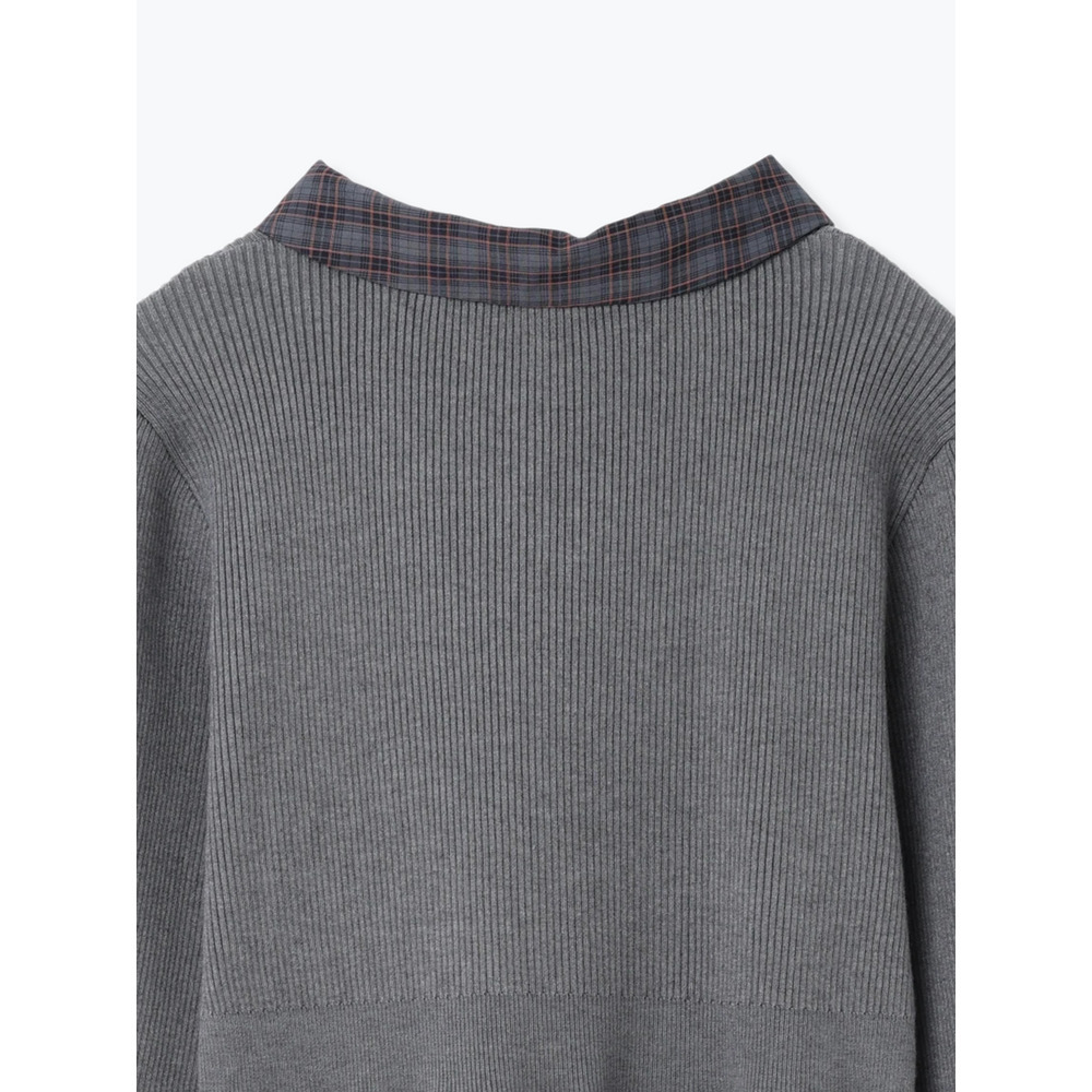 【WEB限定】チェック襟ニットワンピース15