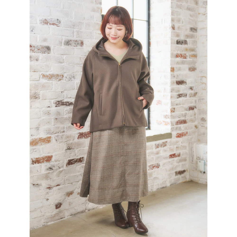 フェイクウールジップアップショートジャケット11