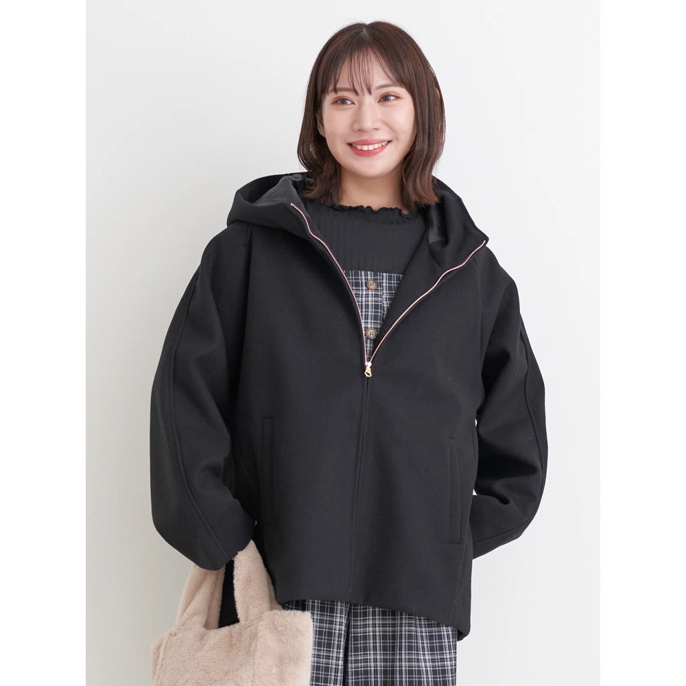 フェイクウールジップアップショートジャケット14