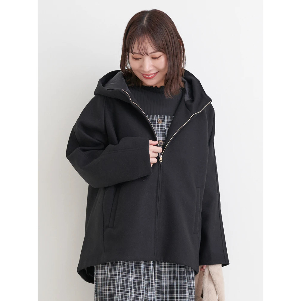 フェイクウールジップアップショートジャケット15