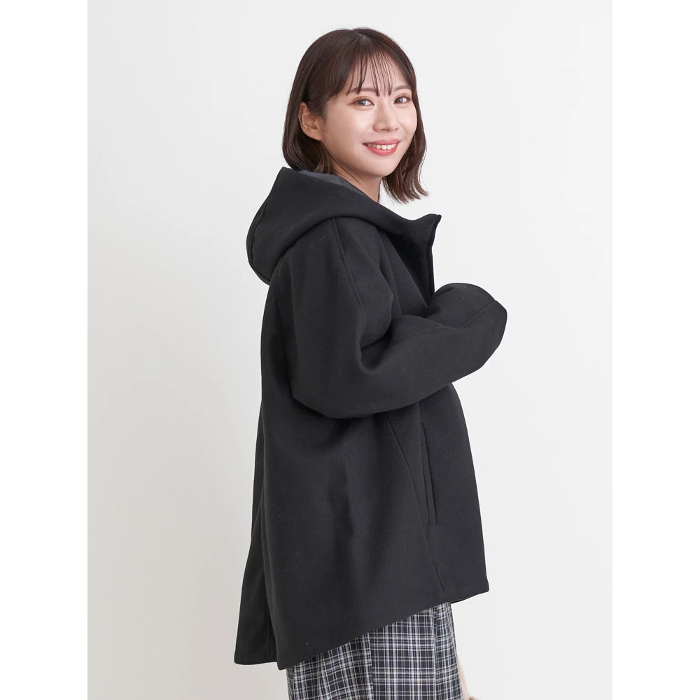 フェイクウールジップアップショートジャケット16