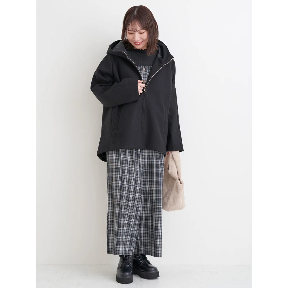 フェイクウールジップアップショートジャケット19