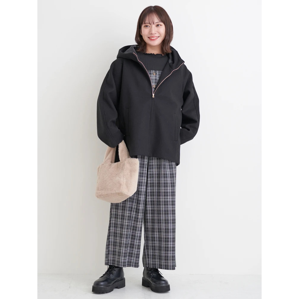 フェイクウールジップアップショートジャケット20