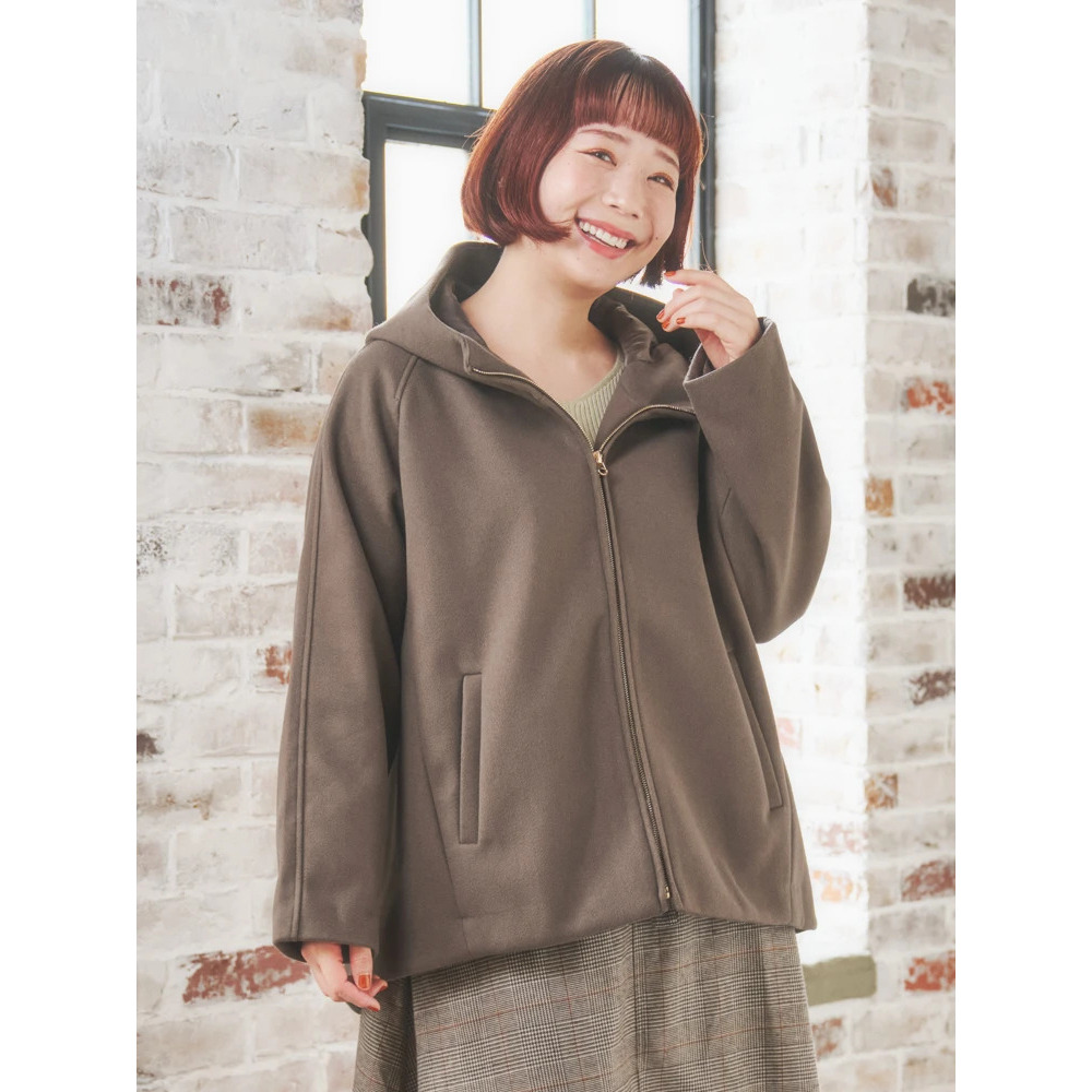 フェイクウールジップアップショートジャケット4