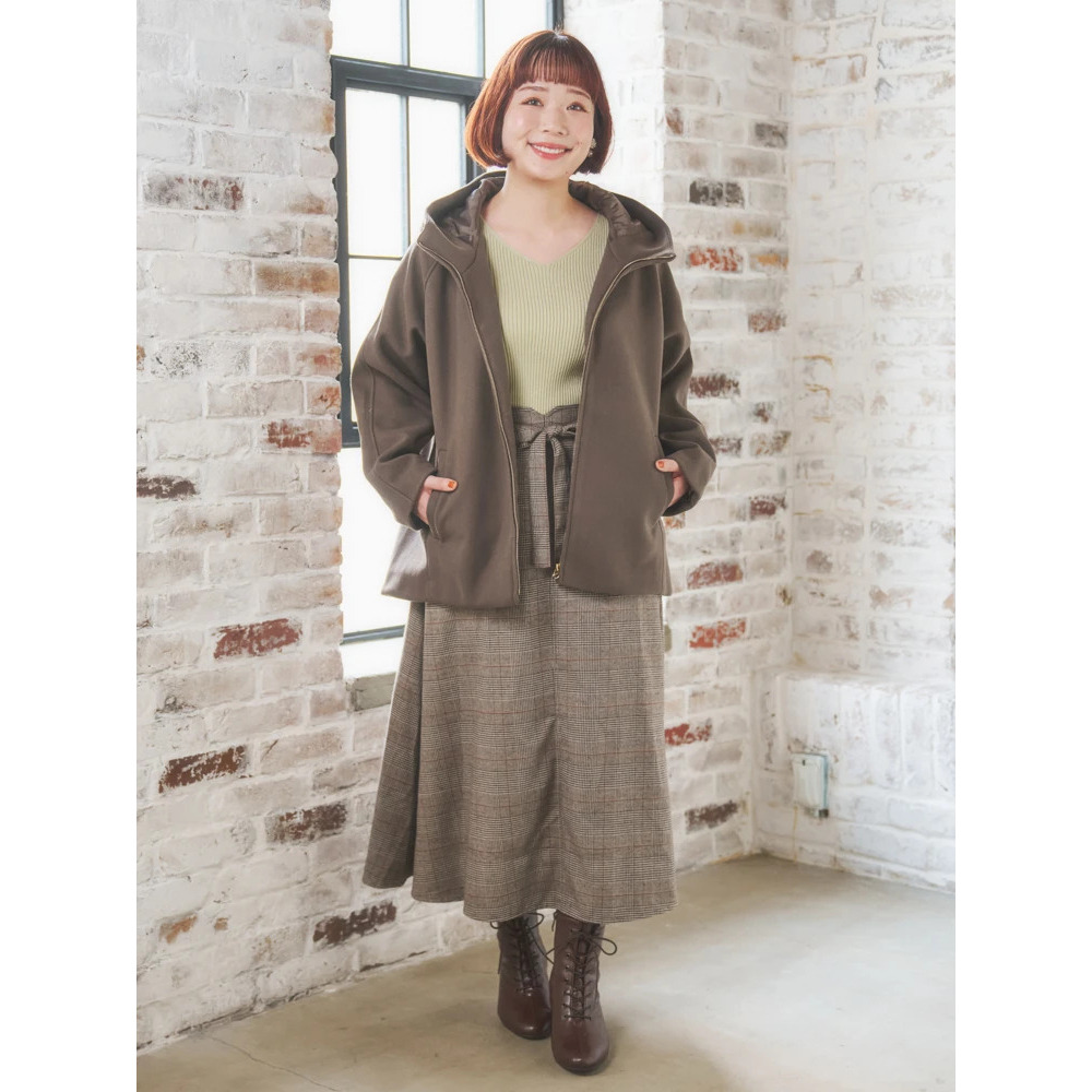 フェイクウールジップアップショートジャケット8