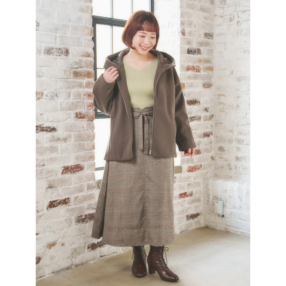 フェイクウールジップアップショートジャケット9