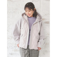 ウール切り替えフードダウンジャケット