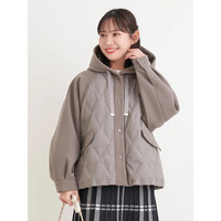 ウール切り替えフードダウンジャケット