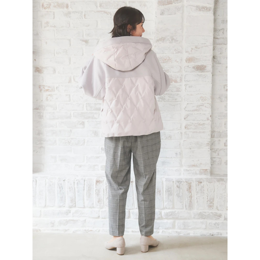 ウール切り替えフードダウンジャケット11