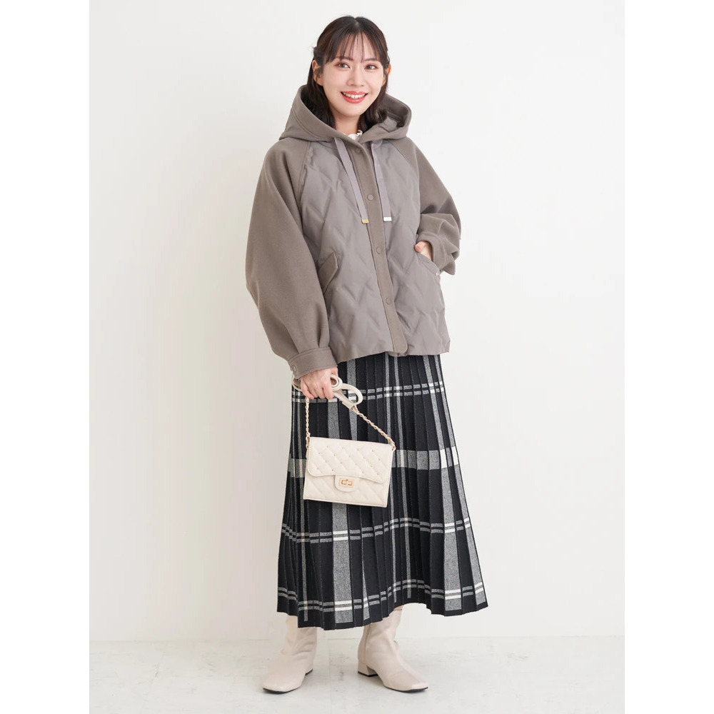 ウール切り替えフードダウンジャケット14